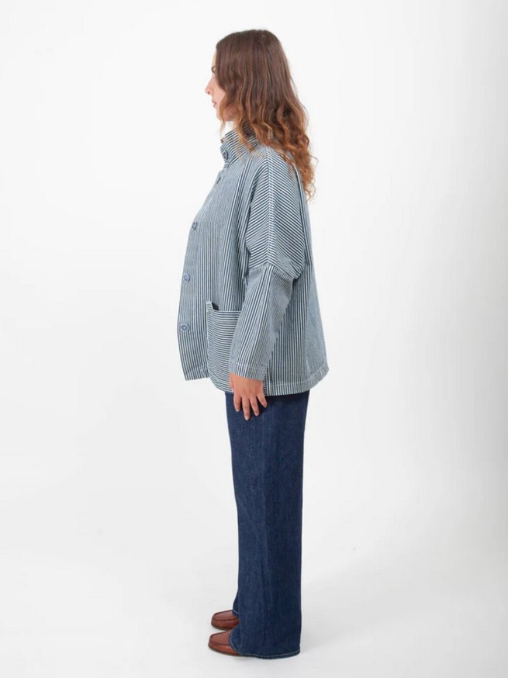 Gravel & Gold - Marram Jacket / Chore Coat - Conductor Stripe - Picture 3 of 10